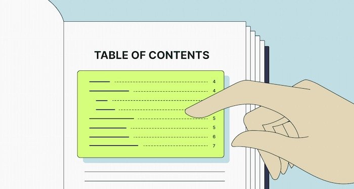 Định nghĩa về Table of Contents