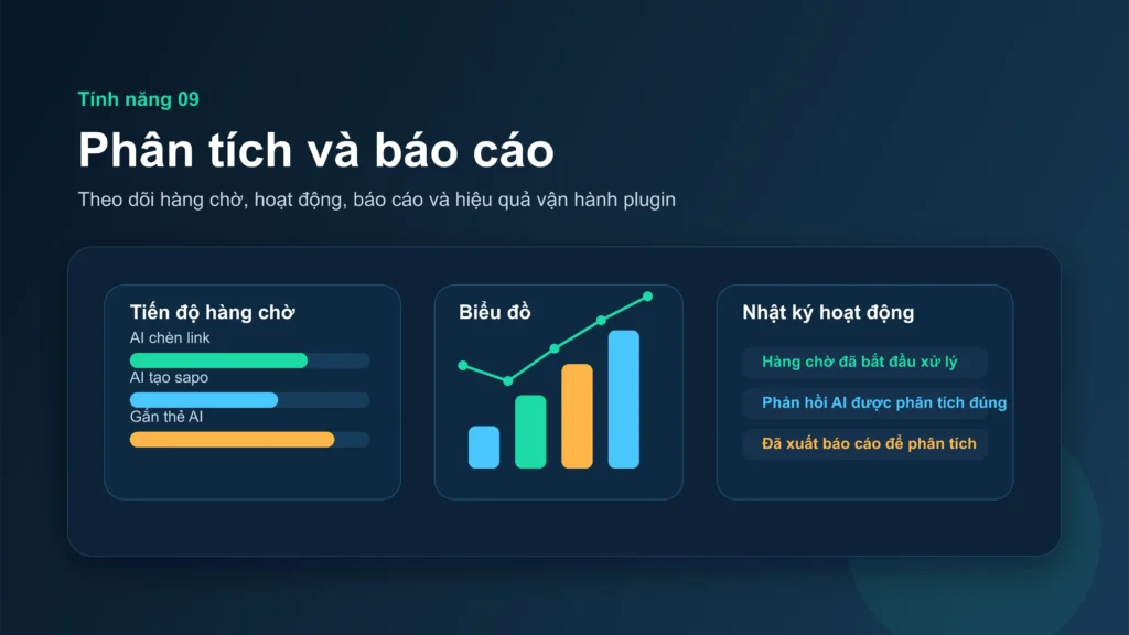 Queue Processing, Activity Log và Reports