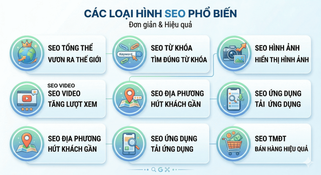 Các loại hình SEO phổ biến