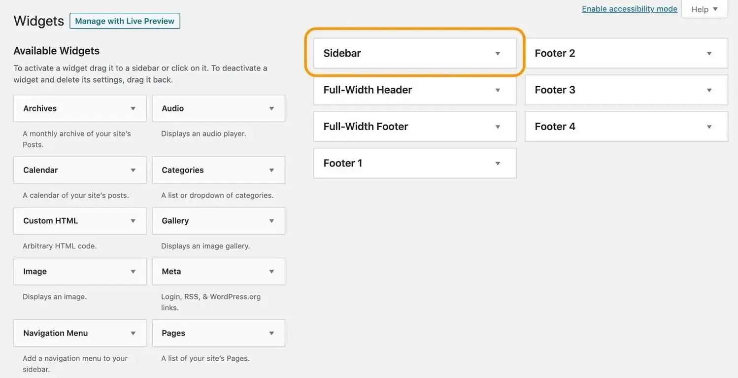 Sidebar là gì và tất tần tật thông tin chi tiết bạn cần nắm rõ 3 Quy trình thiết lập Sidebar trong WordPress